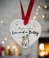 Love and a Bulldog Ceramic Heart
